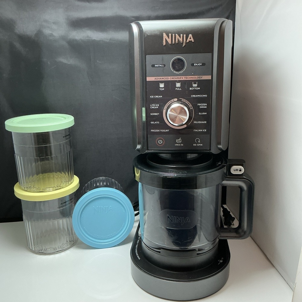 Ninja CREAMi Deluxe 11-in-1 Ice Cream Maker CN501CO with 3 XL Pints Lids